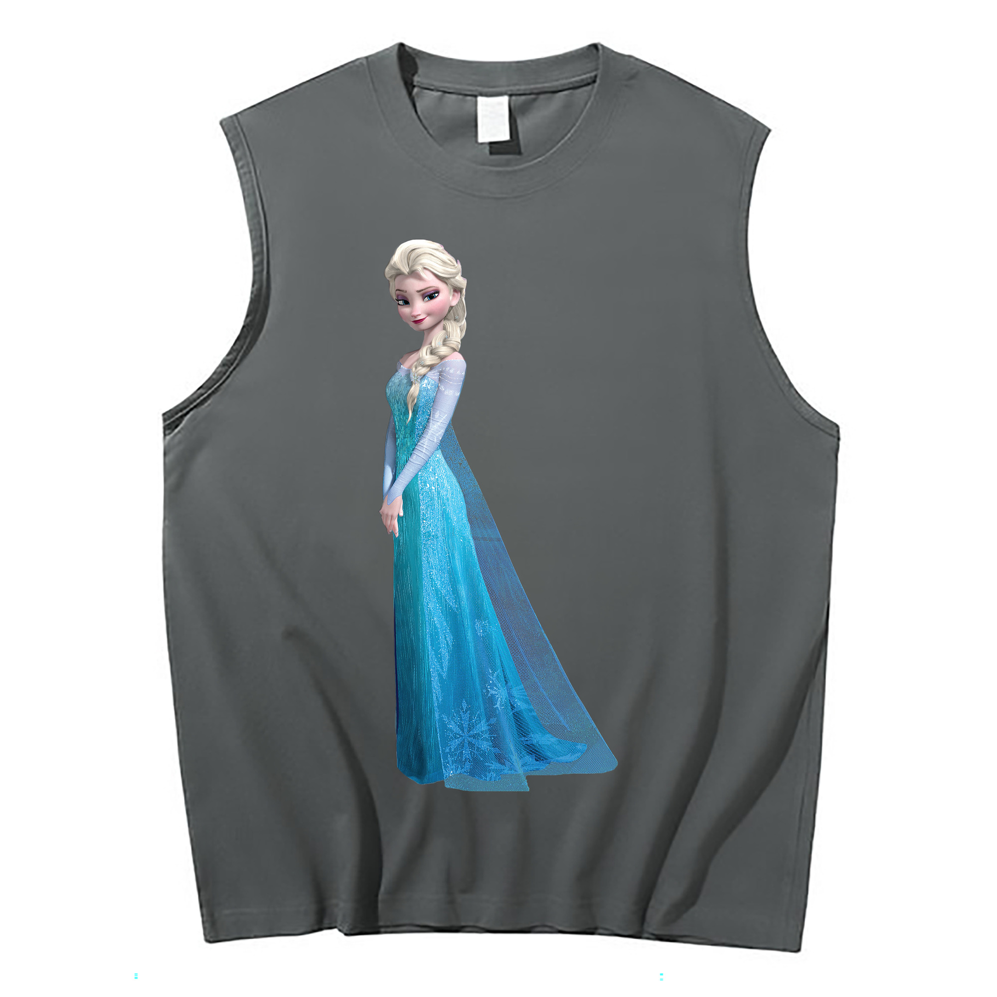 （画像用） アナと雪の女王 アンナ エルサ Frozen Anna Elsa コットン100％タンクトップ（フロントプリント）